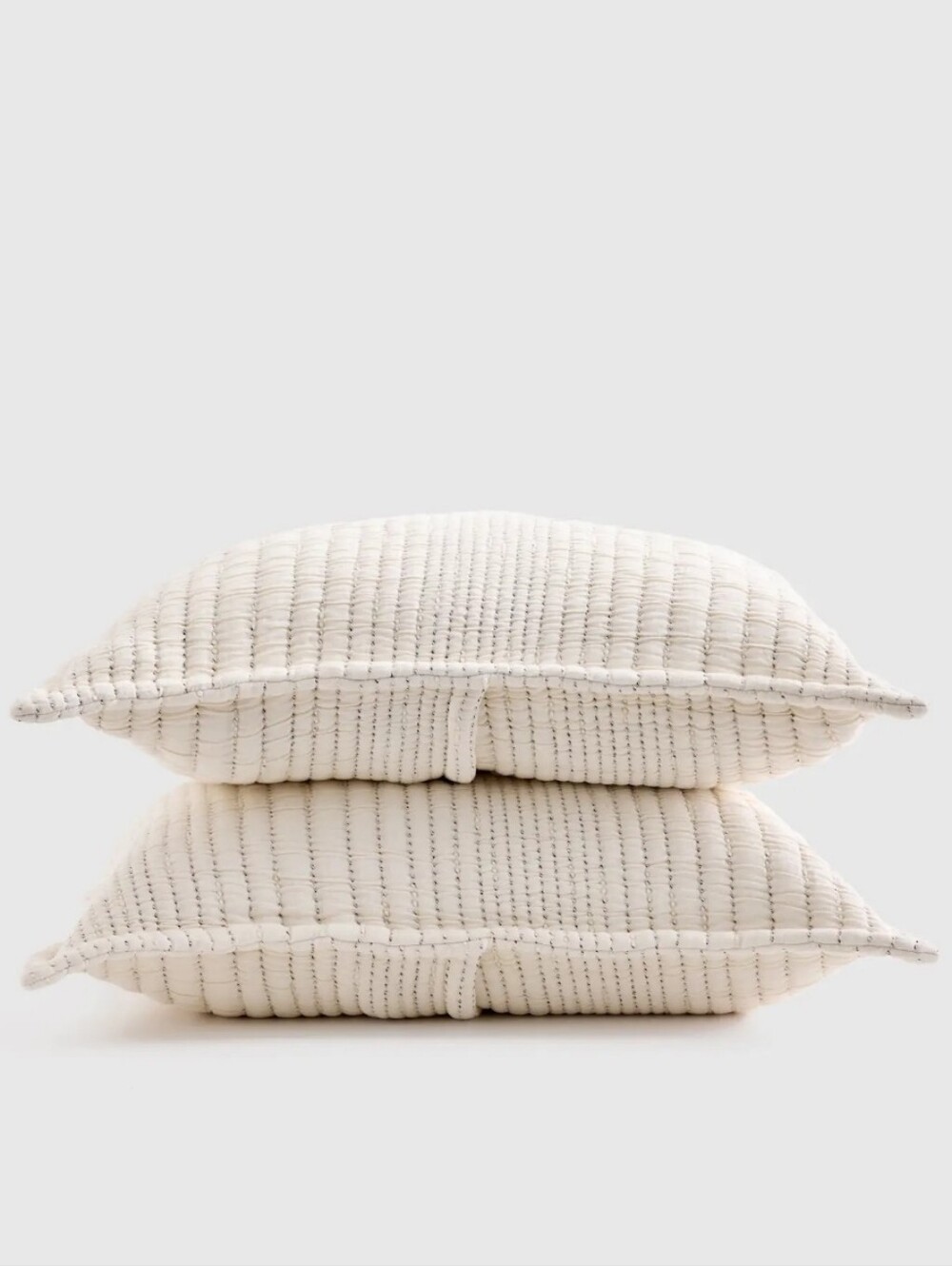 Quince Organic Cotton Channel Stitch Sham Set - Natural/Undyed